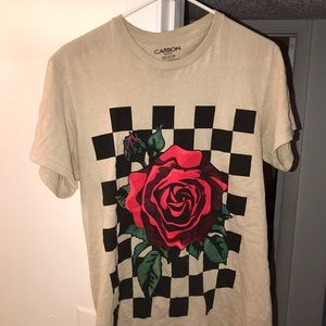 Rose checkerboard graphic tee